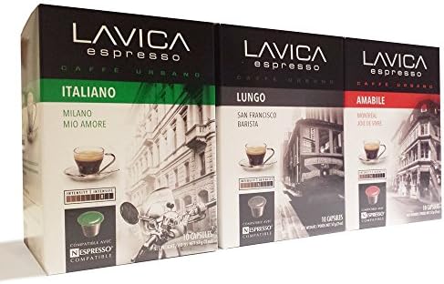 ESPRESSO MEDIUM ROAST VARIETY PACK (60 count) Lavica Discovery Series Nespresso Compatible Coffee Capsules