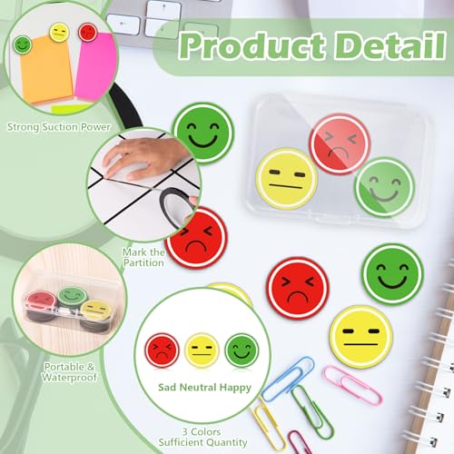 30 imanes decorativos sonrientes 1 pulg rojo amarillo verde miniatura 3
