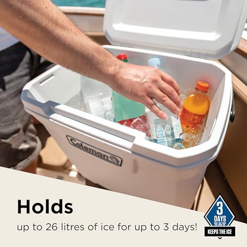 Image of COLEMAN 28 QT Ice Box (26.4 Liter) With Capecity - 39 Cans And Ice Retention - 3 day /BPA Free Material (White)