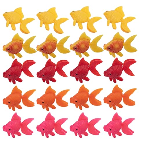 DINHEAROM 25個のフェイクフィッシュ:リアルな浮遊金魚水槽装飾 - パーティー、自宅、またはフェスティバルの風景のための人工ミニチュア魚のオーナメント