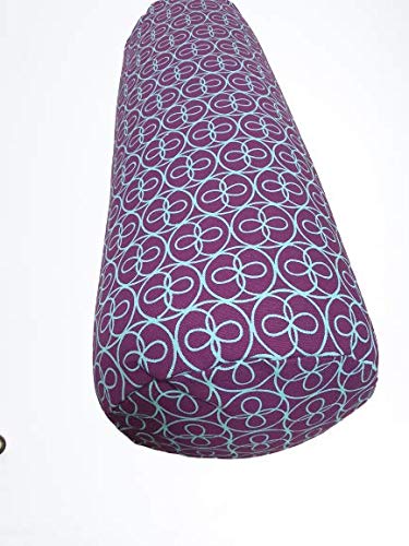 Bolster de yoga 100 % coton Bio Epeautre 65 cm x 21 cm Prune