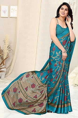 Image of MIRCHI FASHION Saree for Woman Chiffon Floral Printed | Lightweight Daily Wear Women's Sari with Unstitched Blouse Piece (Available in 20 Colors)