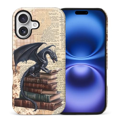 Coque iPhone 17 Dragon Fantasy design livre littéraire étui rigide DAIZAG