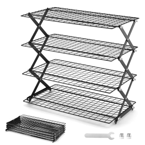 LIANYU 4-Tier Cooling Rack for Baking & Cooking, Collapsible & Space-Saving by LIANYU - Used condition - US$22.55