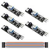 Youmile 5個のトレースセンサーモジュールKY-033ライントラッキングセンサー赤外線障害物回避検出センサーArduino用1チャンネル3ピン