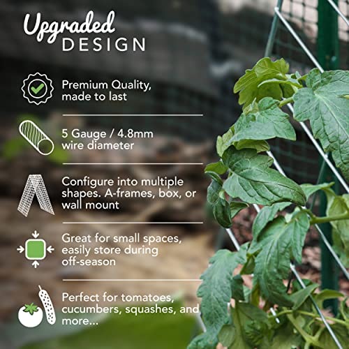Goletio Cucumber Trellis For Raised Bed - 35" X 55" Garden Trellis For Climbing Plants Outdoor - A Frame Trellis For Climbing Vegetables With Plant Support Clips And Gloves #TOP3