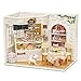 Flever Dollhouse Miniature DIY House Kit Creative Room With Furniture and Glass Cover for Romantic Artwork Gift(Diary Of Cake)