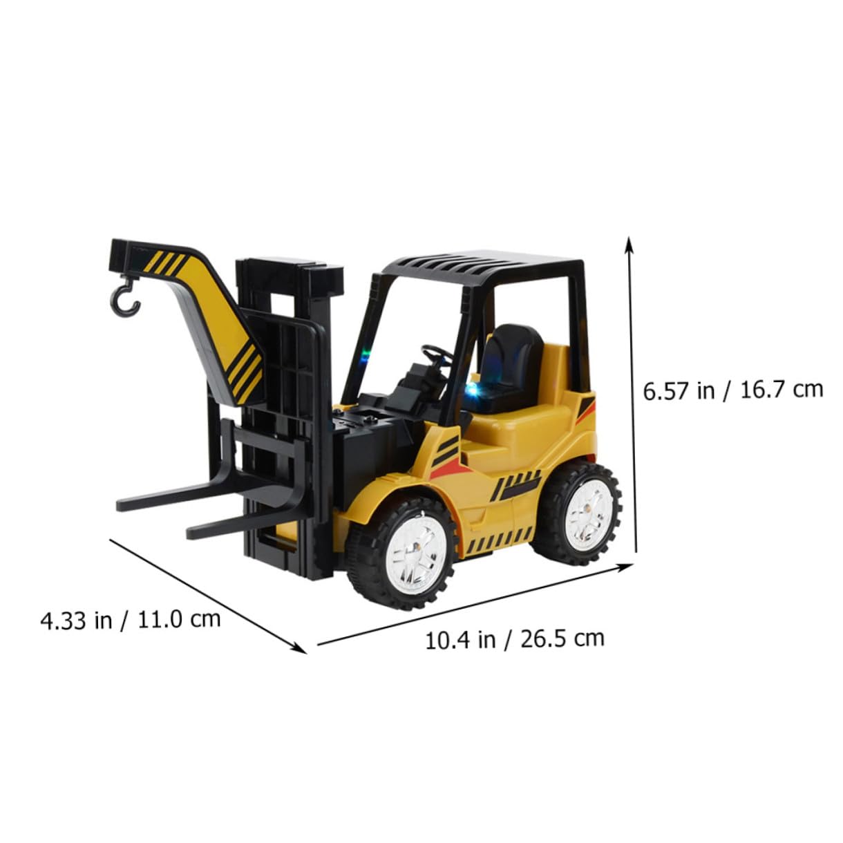 Carrello Elevatore Giocattolo Telecomandato Nero in Plastica Movimenti Flessibili e Batteria Ricaricabile, Veicolo Multifunzione per Bambini e Giochi Educativi