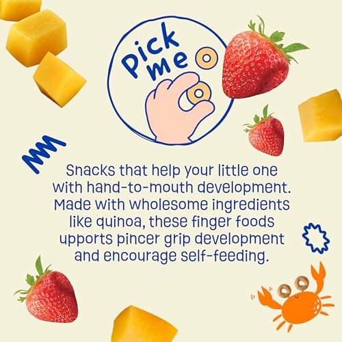 earth39s best organic melty hoops bite-sized snacks for babies 8 months and up strawberry and mango 032 ounce individual bags pack of 4