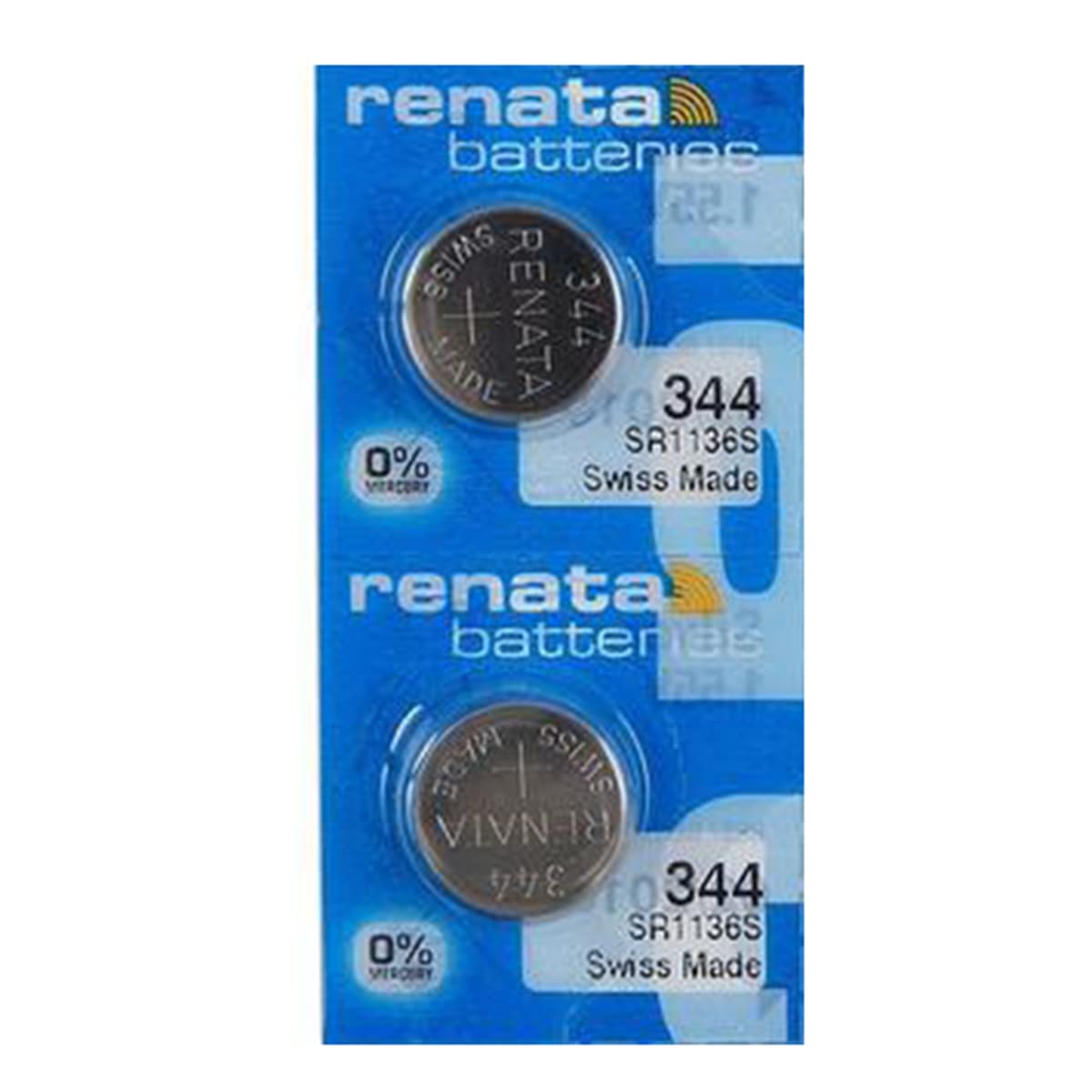 Renata 344 SR1136SW Batteries - 1.55V Silver Oxide 344 Watch Battery (2 Count)