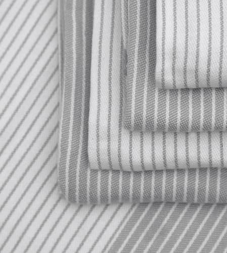 Image of Premium Kitchen Towels 100% Cotton 20 inchx28 inch 6-Pack - Grey | Large 238 GSM yarn dyed flat woven 100% cotton kitchen towel set for lightweight absorbent everyday drying