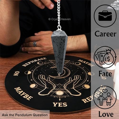 Image of Hematite Pendulum Dowsing Tool - Natural Crystal Pendulum for Spiritual Guidance - Premium Dowser Pendulum for Accurate Divination and Energy Healing - Perfect for Energy Healing and Chakra Balancing - Handcrafted with Precision and Elegance
