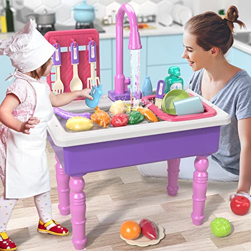 Smartchef 1234-6B Play Kitchen Sink Toys , Electric Dishwasher Playing Toy With Running Water, Play Food & Tableware Accessories, Kitchen Set Toys, Role Play Sink Set For Toddlers Kids Boys Girls thumb #5