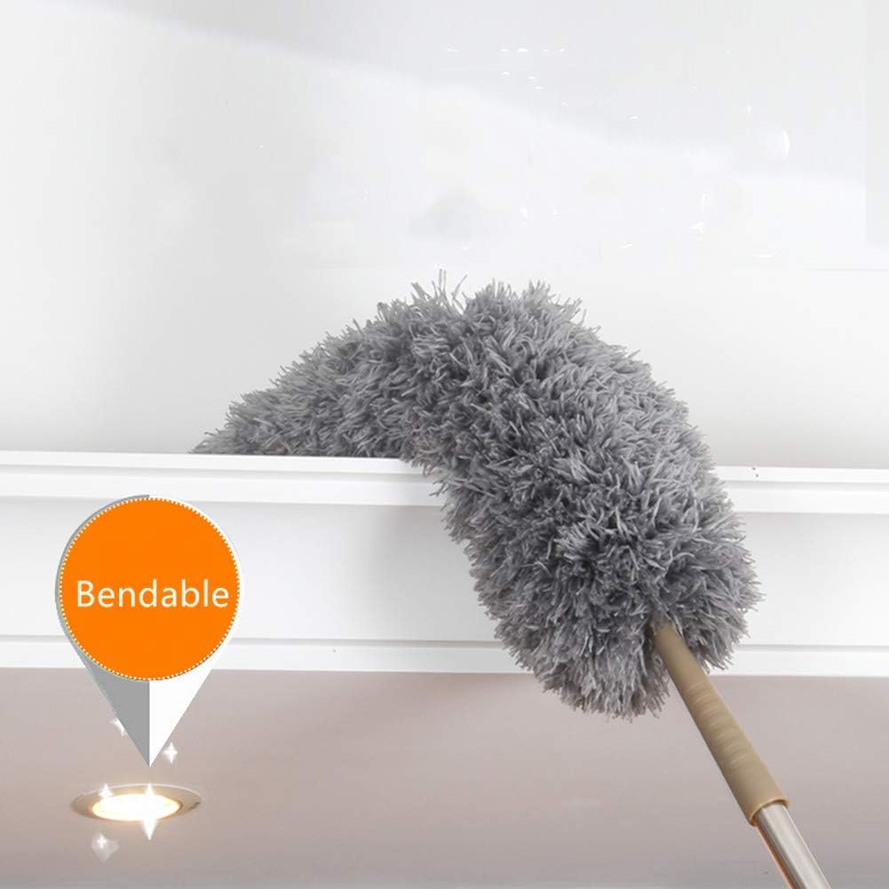Microfiber Duster for Cleaning, Reusable Dusting Wand, 22in Small Hand Duster with Washable Head, Dusting Tools with Bendable Head, Gray