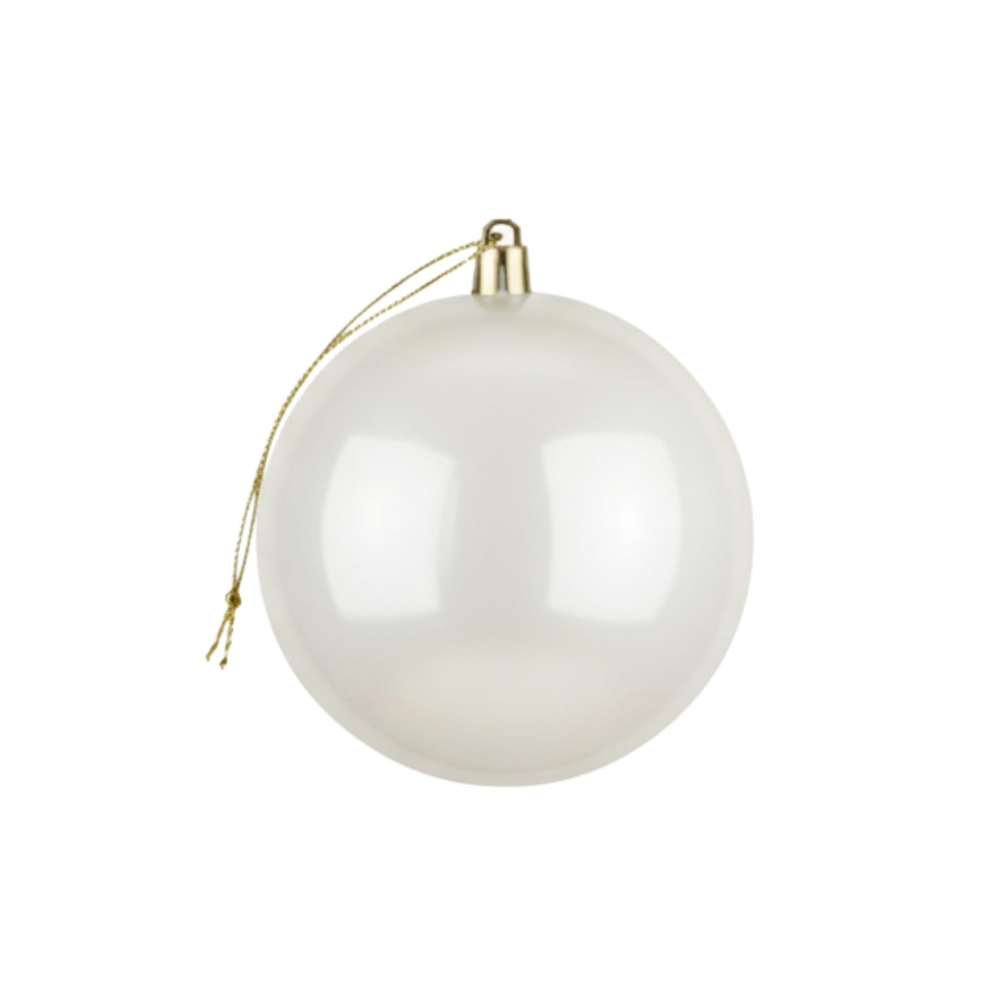 20cm Large White Bauble PVC Shatterproof Glossy Finish Christmas Balls Ornament - Festive Xmas Tree Hanging Decorations, Round Ornament for Holiday Home Decor