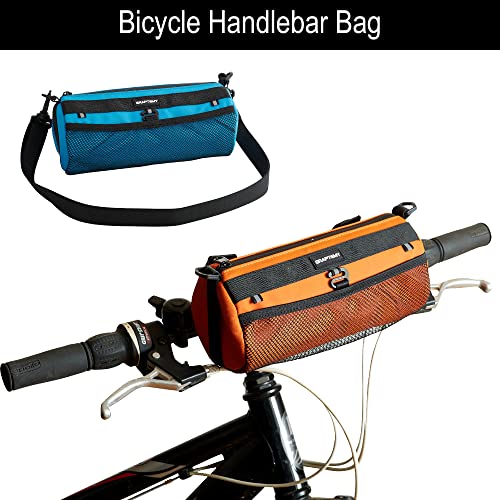 Graptemy Bike Handlebar Bag - Bike Frame Bag For Road, Trek And Mountain Bikes - Front Travel Pouch For Cycling - Bike Accessories For Men And Women - Holder For Tools, Cell Phone & More (Orange) #TOP1