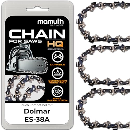 3x Sägekette Kettensäge 35cm 1,1mm 3/8\" 52 TG für Dolmar ES-38A 3x Sägekette Kettensäge 35cm 1,1mm 3/8\" 52 TG für Dolmar ES-38A