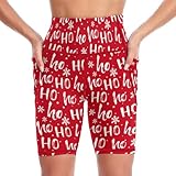 Red Christmas Xmas Women's 7' High Waist Biker Shorts with Pockets for Gym Workout Yoga Running Athletic Large