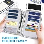 Passport Holder Family, Women Rfid Blocking Passport Wallet, Travel Essentials Premium Wallets, Waterproof Passport Holders Bag for Men Traveling, Travel Document Organizer Credit Cards Case - Image 5