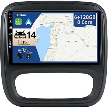 JOYX - 6G + 128G - Android 15 IPS Car Radio Suitable for Renault Trafic 3 2014-2021 / Opel Vivaro B 2014-2018 - Wireless CarPlay/Android Car/DSP - Camera & Mic - 9 Inch 2 DIN - DAB SWC WiFi 360 Camera