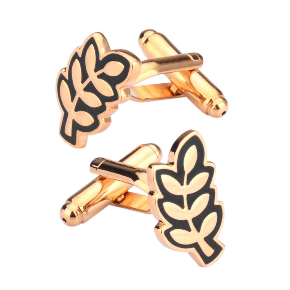 Boutons De Manchette Homme Épis De Blé Or - Style Élégant French Cuff Pour Mariage Et Affaires
