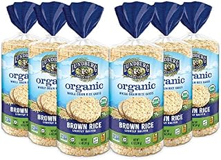 Lundberg Organic Brown Rice Cakes, Lightly Salted, 8.5oz (6 Count), Gluten-Free, Vegan, USDA