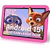 Tablet infantil de 10.1 pulgadas Android 15-30GB RAM+64GB ROM (1TB expandible), Octa-Core 2.0GHz, pantalla de luz anti-azul, 6000mAh, WiFi 6, 5MP+8MP, controles parentales, funda EVA