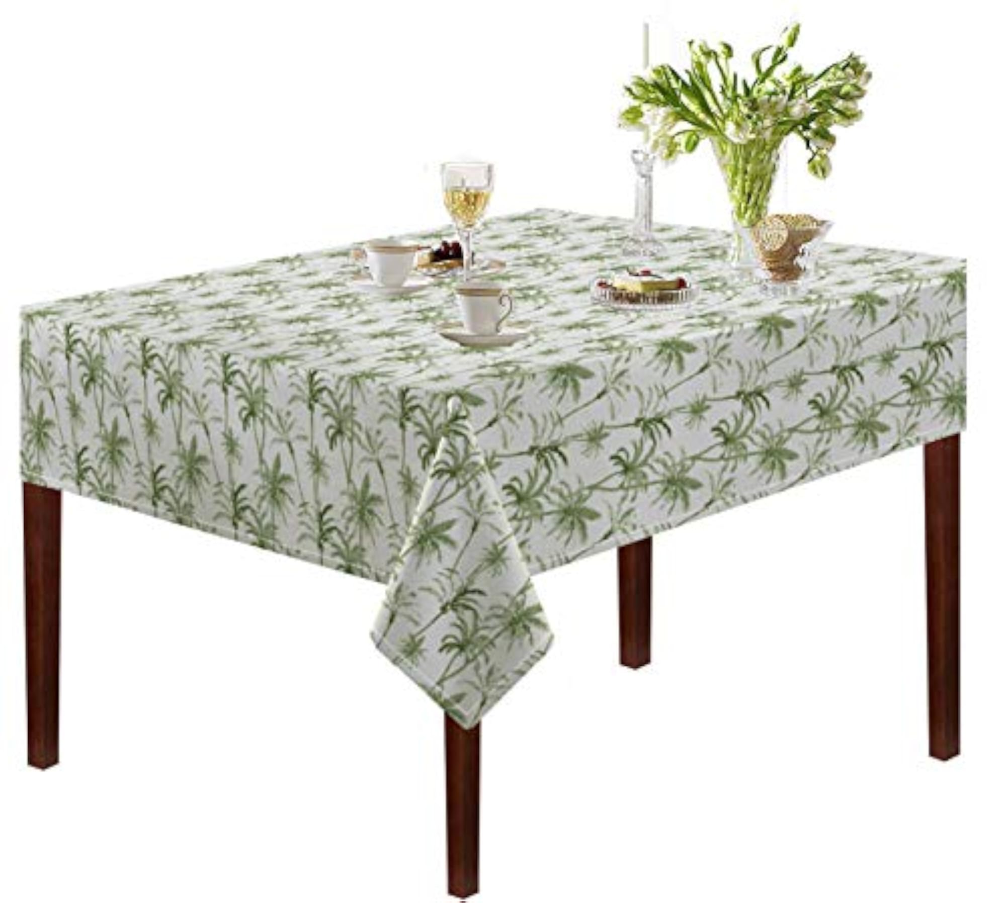 Hometex Green Tree Print Table Cloth for 2 Seater