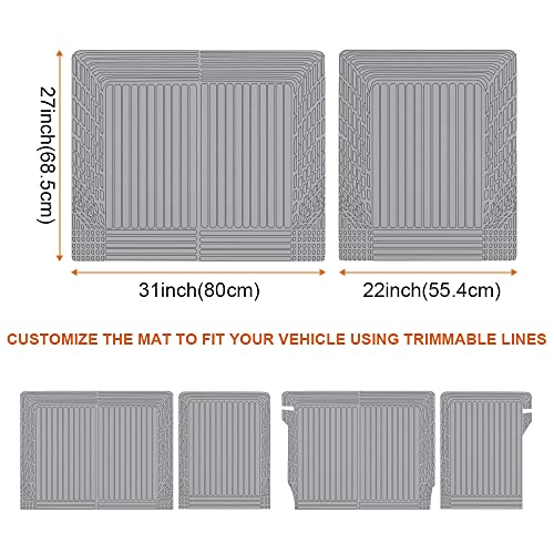 TripleAliners Vehicle Mat Universal Fit Trunk Cargo Liner All Weather Protection XPE Material Trunk Mat Seat Back Protector Trim-to-Fit Compatible with Most Cars SUV Sedan(Seat Back Mat) - Thumbnail 6