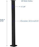 Vista 2 de Poste de barandilla de cable – Poste de valla cuadrado de acero inoxidable para sistema de barandilla de cable de cubierta
