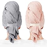 2 Packs Large Microfiber Hair Towels for Women, Super Absorbent & Quick Dry Hair Towel Wrap for Curly Hair Long & Short Hair- Anti-Frizz Hair Turbans for Wet Hair - 27.5''*39.4''