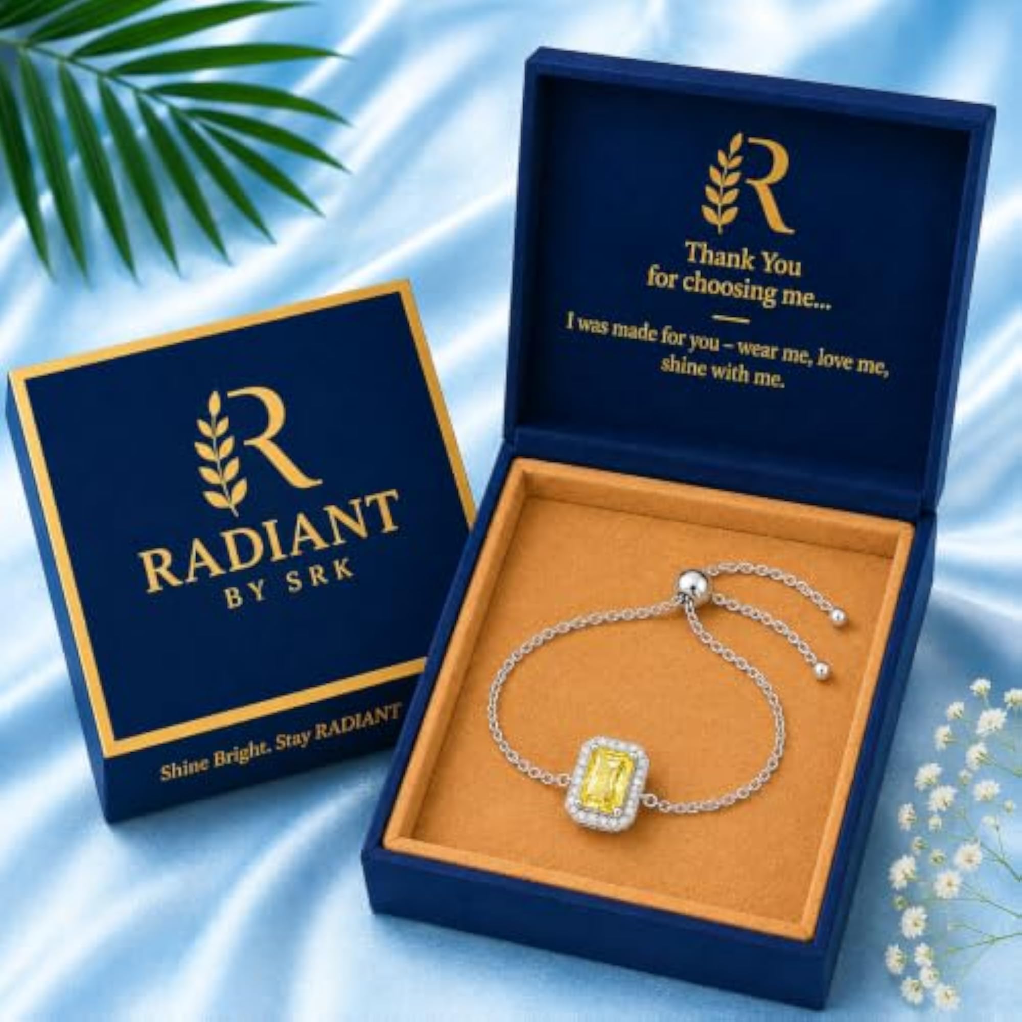 Golden Radiance Emerald Cut Slider Bracelet