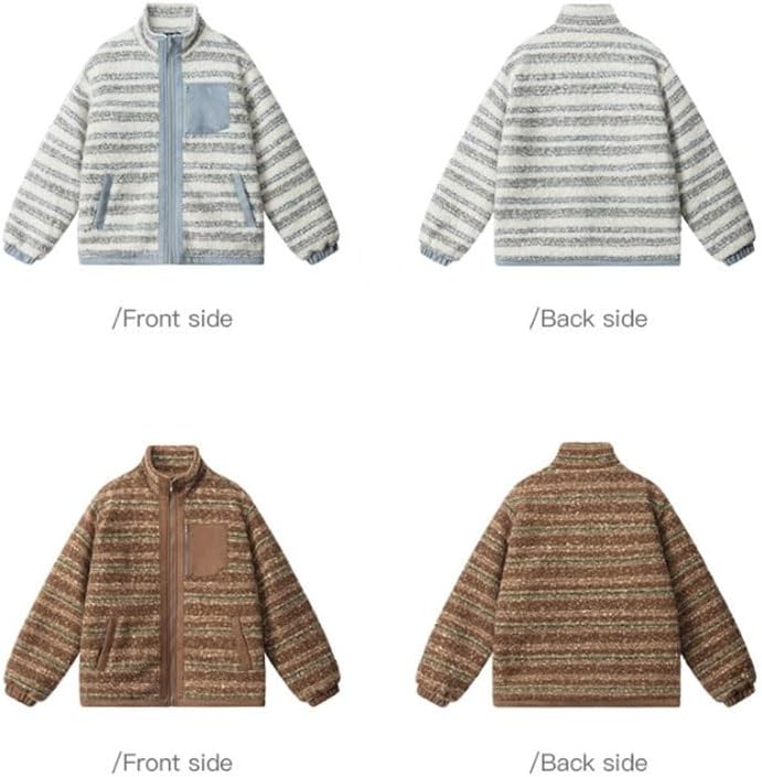 Retro Stand Up Collar Cotton Padded Jacket Thick for Both Men Women