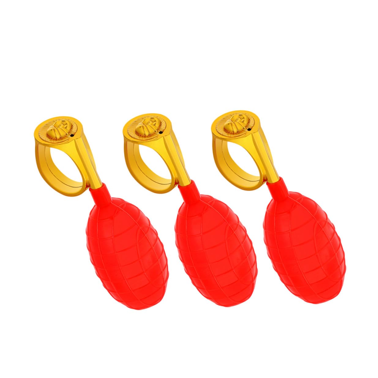 Anelli Spruzzo d'Acqua Rossi 3 Pezzi, Giocattoli Scherzo Getto d'Acqua per Feste e Pesce D'aprile, Accessori Divertenti in Plastica Resistente per Intrattenimento e Scherzi