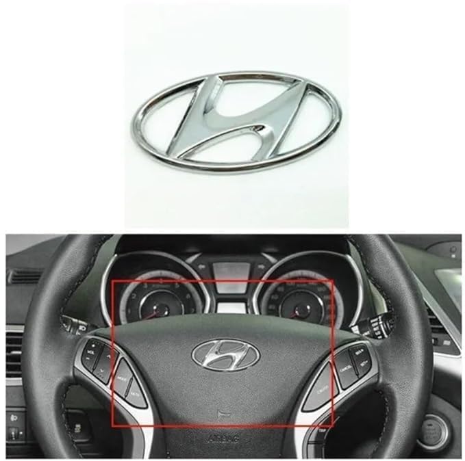 Fabbay Car Steering Wheel Center Sticker Emblem Monogram Badge Logo Decal Symbol Compatible with i10 i20 Accent Xcent Santro eon Verna Creta Venue elentra Sonata etc