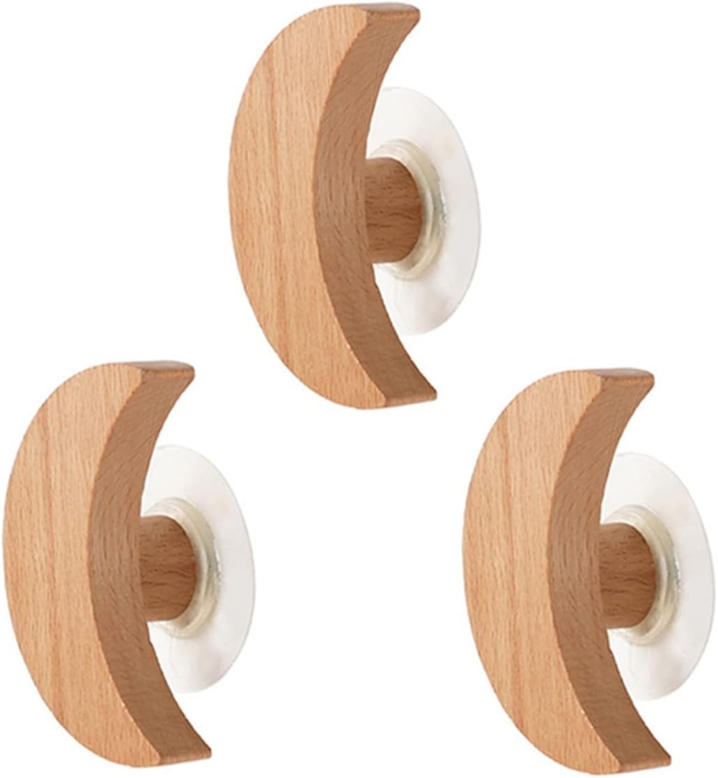 Coat Rack Children Room Decorative Hooks Wood Wall Hooks Star Key Hook Modern Creative Coat Hook Rack Wall Hanger Bag Hooks for Hanging Wall Mounted Coat Rack (B)