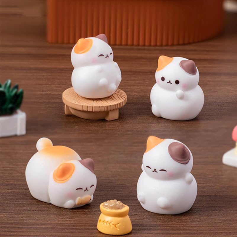 VICASKY 8pcs Miniature Calico Cat Figurines for DIY Fairy Garden Decor Dollhouse Cat Accessories Terrarium Ornaments for Creative Craft and - Image 3