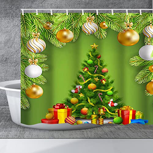 Rideau de douche sapin de Noël anti-moisissure en polyester 150x180 pour stopper l'eau - 7