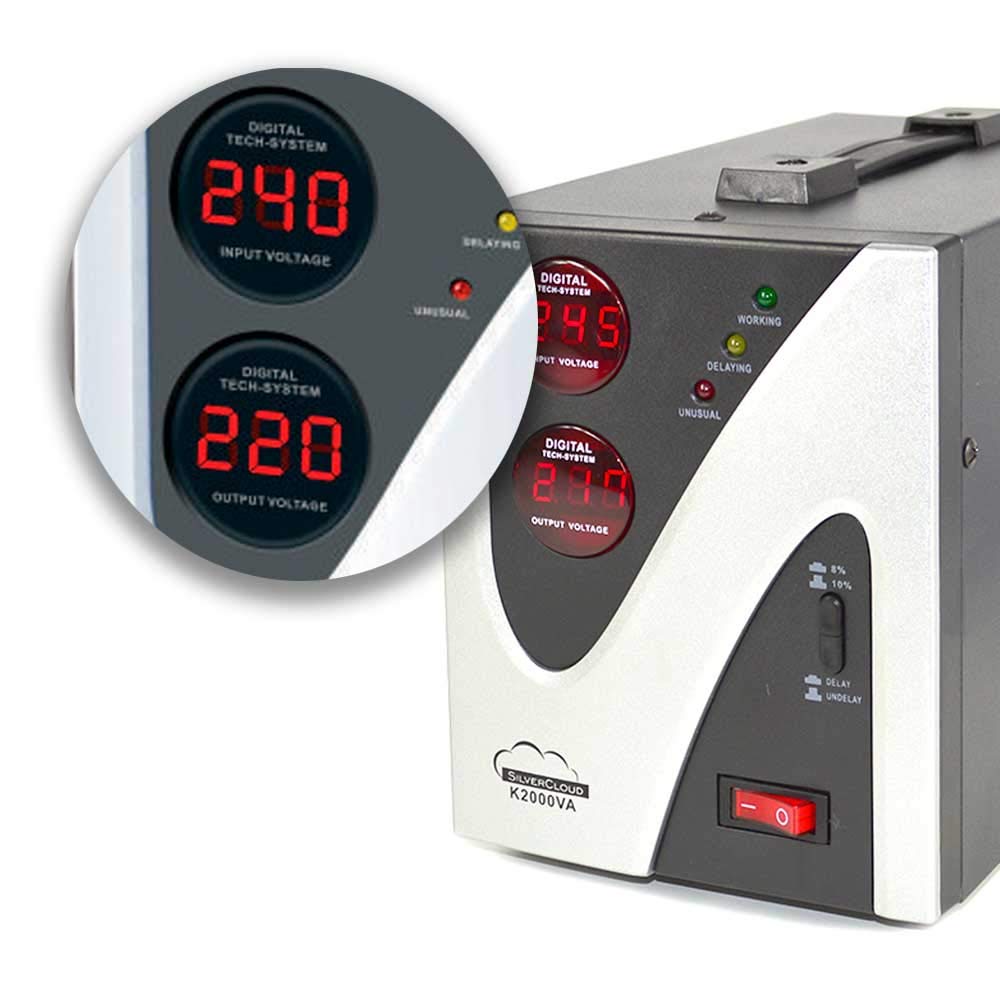 Estabilizador de tensión SilverCloud 2000 VA, Estabilizador de Voltaje 1200W