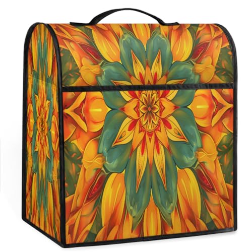 Coffee Maker Cover Flower Mandala Kitchen Appliance Covers Small Appliance Covers Blender Cover Juicer Cover Dust Covers for Kitchen Appliances with Top Handle and Pockets,Washable,B836