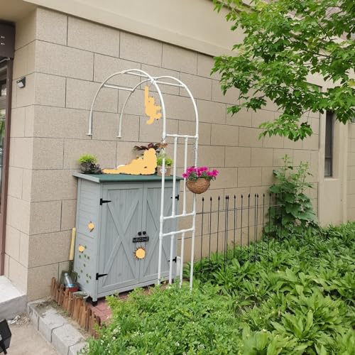 Arche de rose décorative blanche 180x240 cm support plantes grimpantes