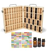 Guolich Essential Oil 64 Slots Storage Box Wooden Essential Oils Display Organizer Stand Holder f...