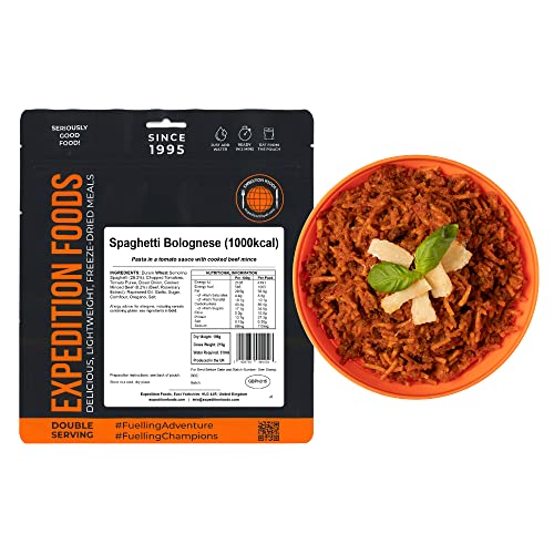 EXPEDITION FOODS Spaghetti Bolognese (Double Serving / 1000KCAL) | Freeze-Dried Camping & Hiking Food