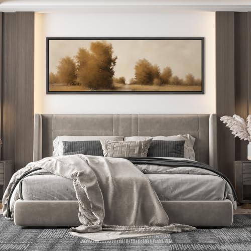 Image of MUDECOR Large Framed Canvas Print Wall Art Autumn Dirt Road for Living Room