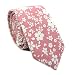 DAZI Men's Skinny Tie Floral Print Cotton Necktie, Great for Weddings, Groom, Groomsmen, Missions, Dances, Gifts. (Blushing Bouquet)