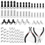 30 cremalleras (3 #, 5 #, 8 #); 3 cremalleras dobles (3 #); 6 cremalleras dobles (5 #); 15 topes inferiores (3 #, 5 #, 8 #); 30 topes superiores (3 #, 5 #, 8 #).