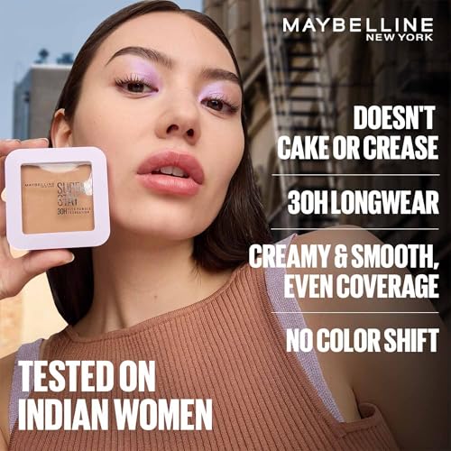 Image of Maybelline New York Super Stay Flex Powder Foundation Compact, 120, Full Coverage, 30H Full Coverage, Perfect for Oily Skin, Waterproof & Sweatproof, 9g