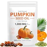 Pumpkin Seed Oil with Saw Palmetto, 1000mg per Serving, 300 Softgels – Cold Pressed Pumpkin Seed Oil Capsules for Hair, Prostate, Urinary & Bladder Health – Non-GMO, Gluten-Free, Pure & Natural