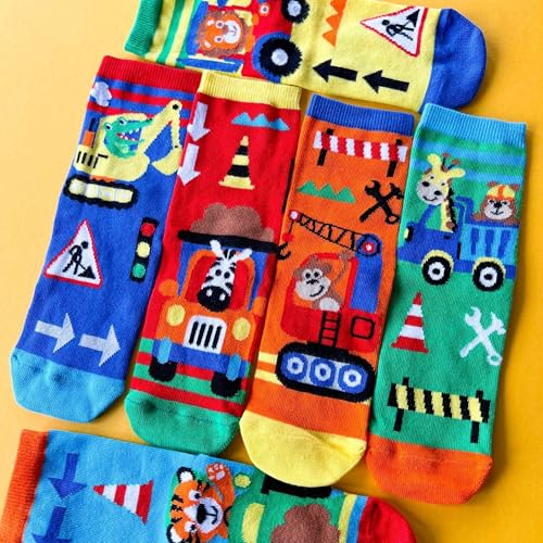 Little Diggers - 6 Odd Socks for Kids US 9.5-134