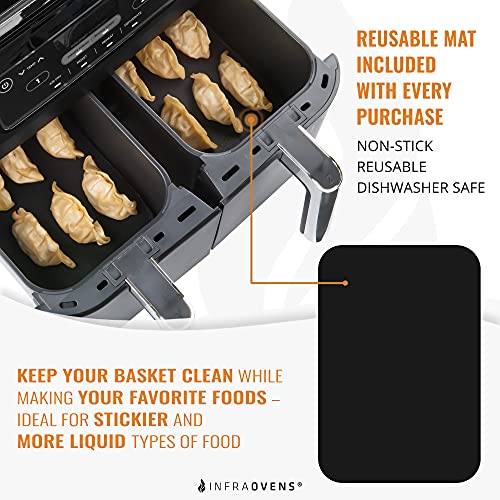 Air Fryer Parchment Paper Accessories For Ninja Foodi Dual Air Fryer 100 Pcs Dz201, Dz401, Air Fryer Paper Liners & Heat Resistant Mat, Double Basket Ninja Accessories Sheets For Basket By Infraovens #TOP4